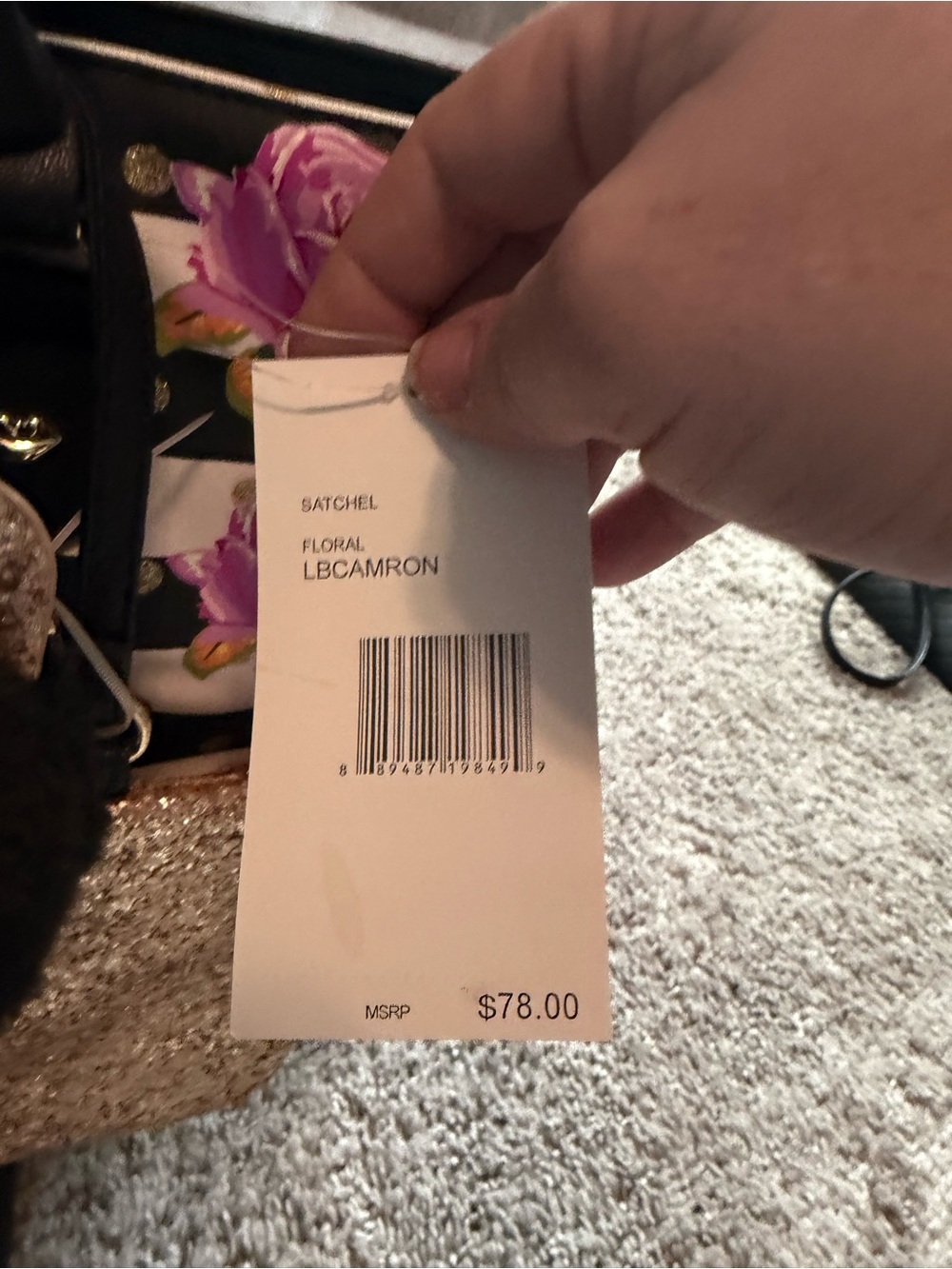 NWT Luv Betsy Johnson Stripe Tote with Bag Charm and Pouch - Picture 4 of 9